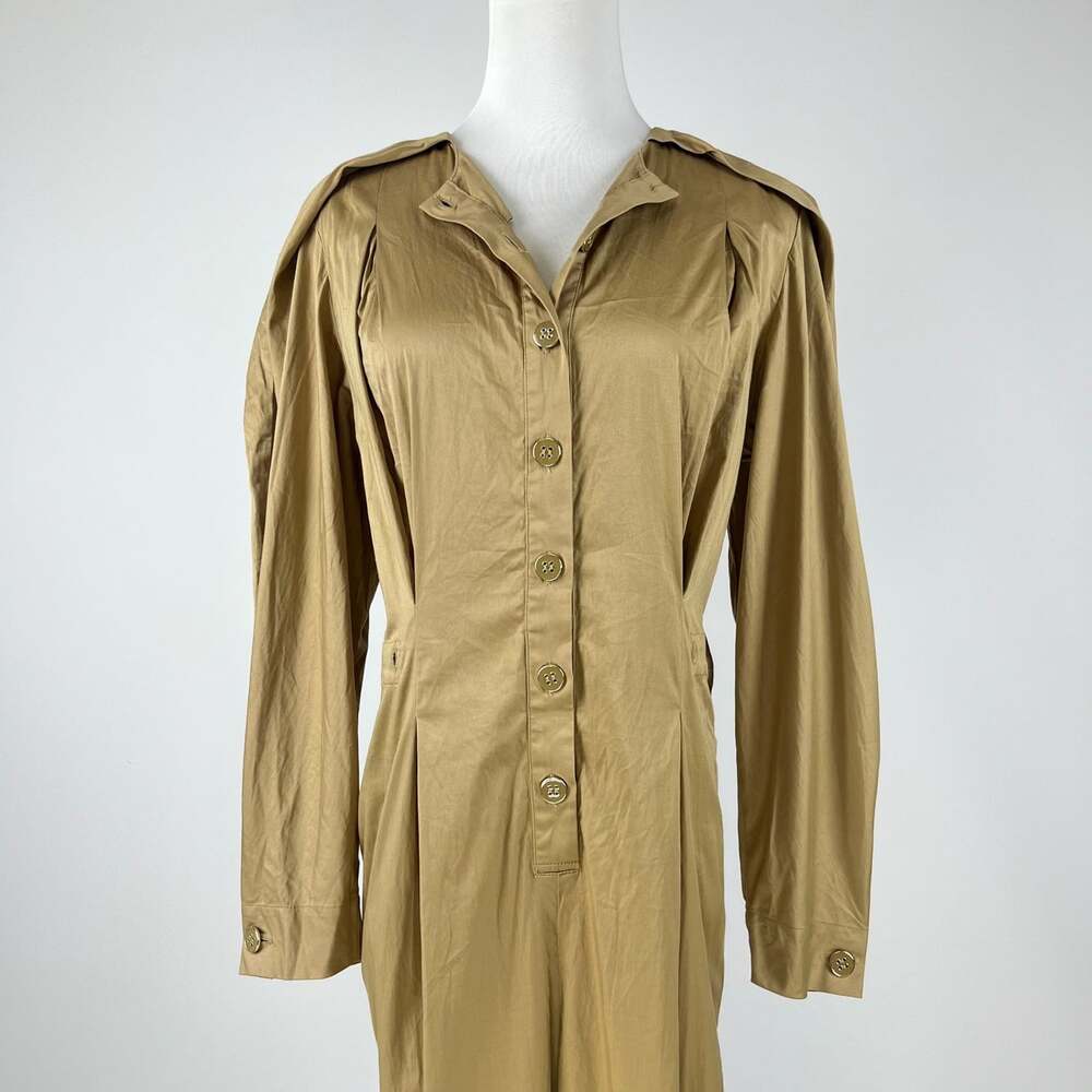 $280 NWOT Farm Rio Cotton Blend Brown Raglan Sleeve Jumpsuit Size S - Picture 4 of 12